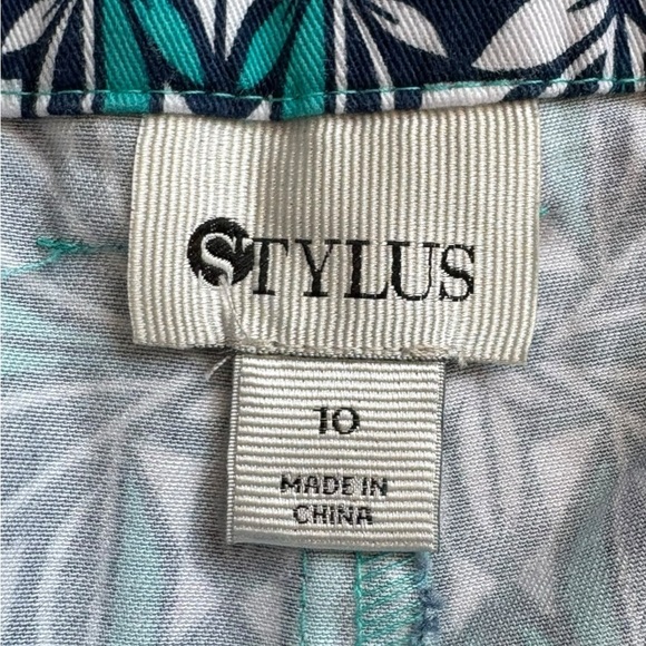 Stylus Island Teal Geometric Retro Flat Front Shorts 3.5 inch Inseam size 10 - Picture 6 of 6